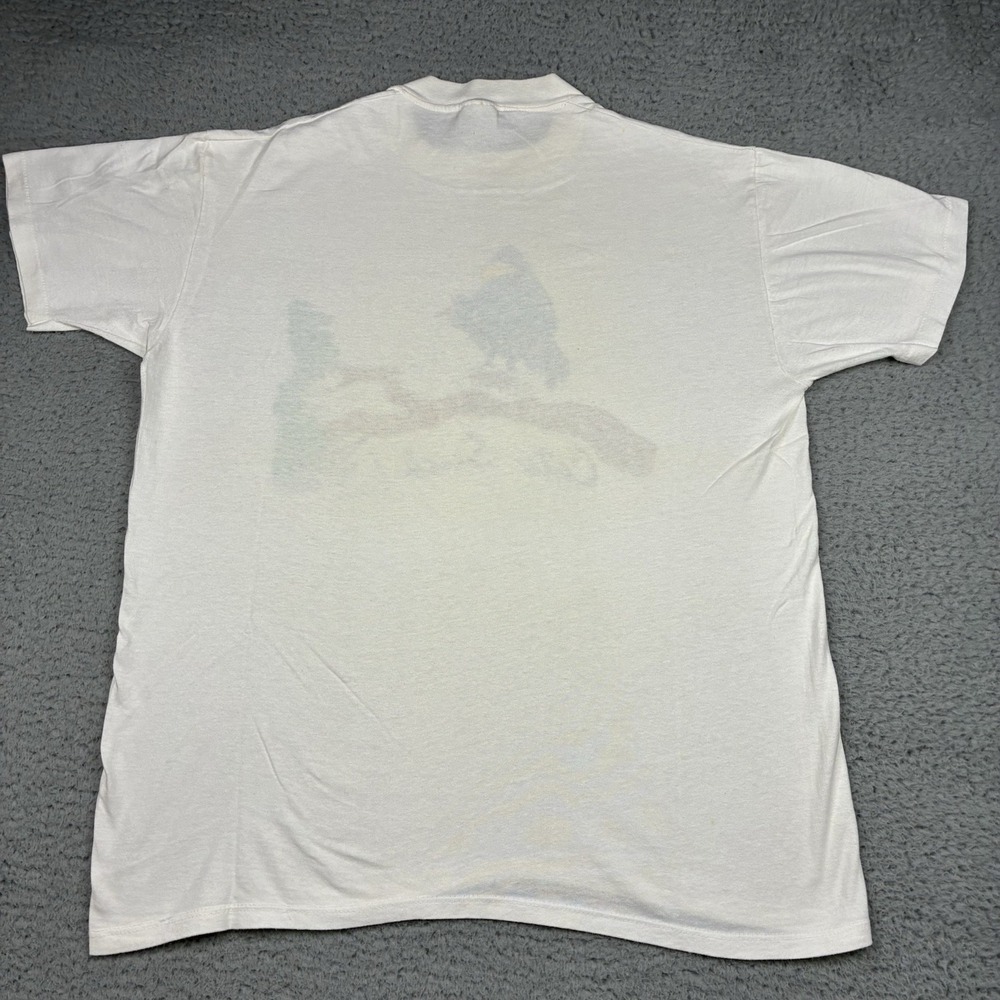 Vintage 80s Cats Suck T Shirt Mens Large White Funny Bird Graphic USA Tee - Picture 12 of 16